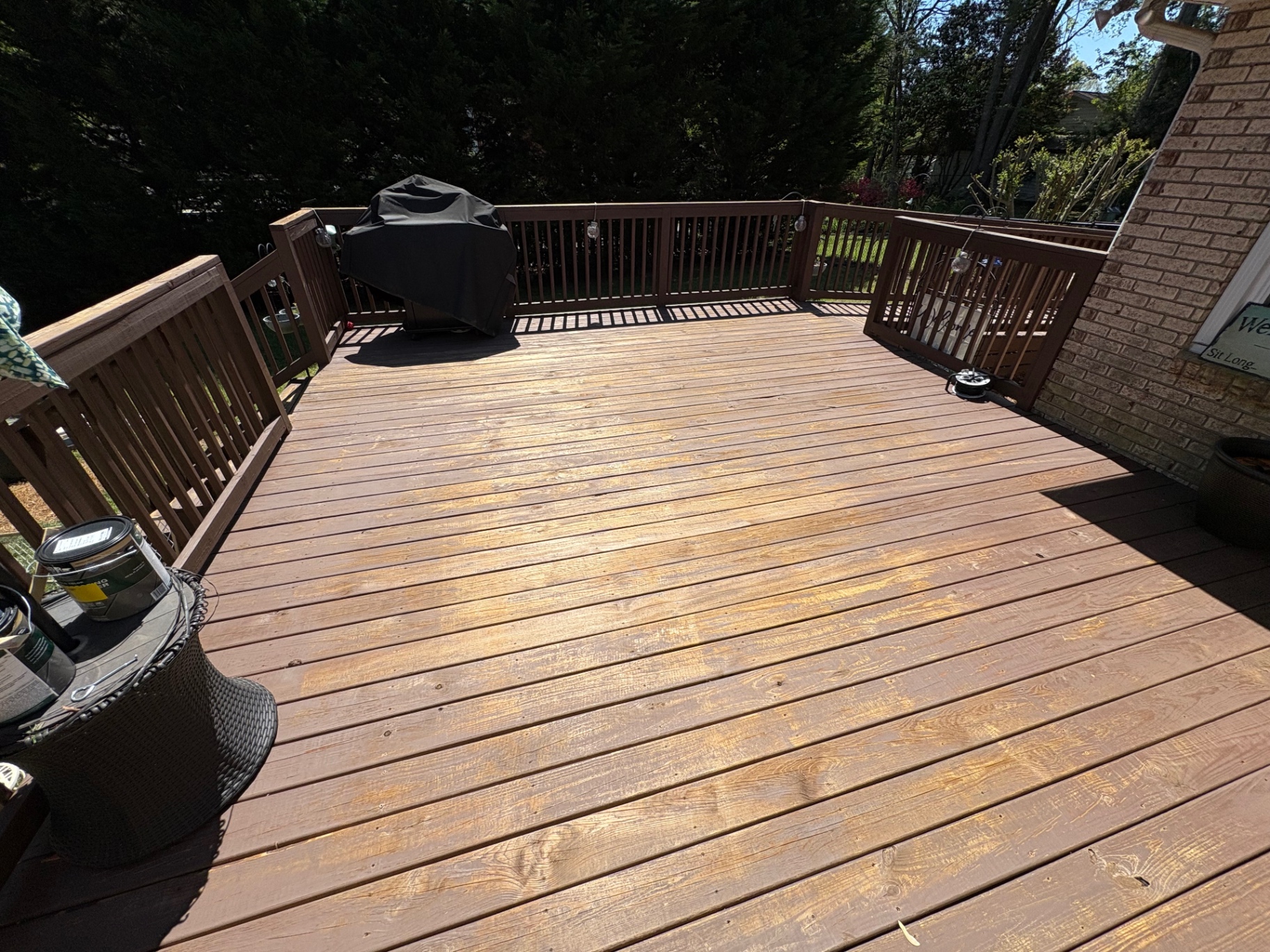 Deck cleaning before and after – before